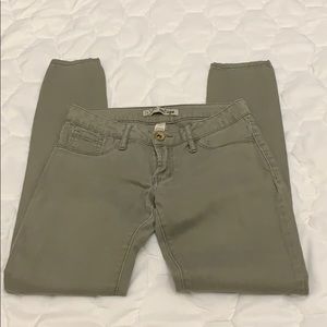 Olive green skinny pants